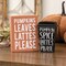 2/Set Pumpkin Spice Fall Sign and Coffee Cup Block Shelf Decor Set